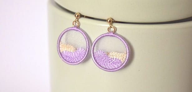 Boucles d'oreilles- Vagues lilas